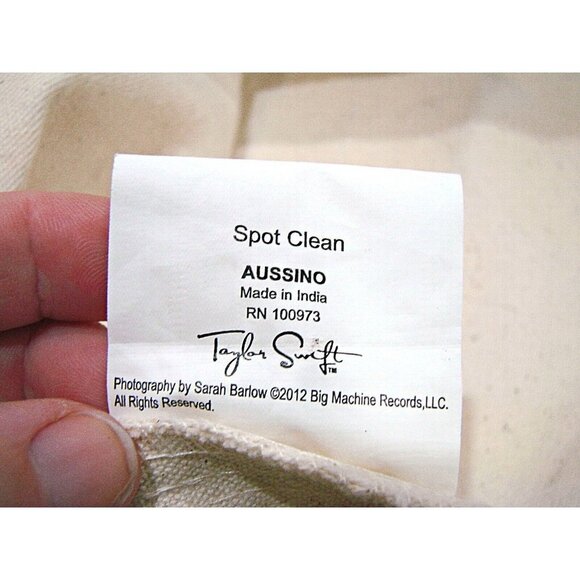 Taylor Swift Swifties Tote Bag Aussino Solid Double Handles Cotton Canvas 2012 - Picture 6 of 12